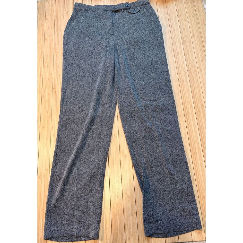 Investments Women’s 12L Gray Textured Dress Pants Wide Leg Trousers